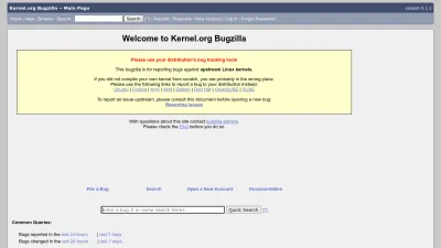Screenshot preview of bugzilla.kernel.org