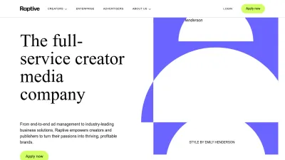 Screenshot preview of raptive.com