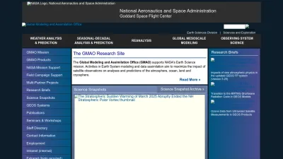 Screenshot of Gmao.gsfc.nasa.gov