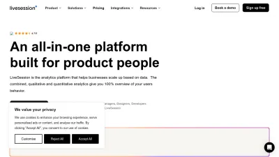 Screenshot preview of livesession.io