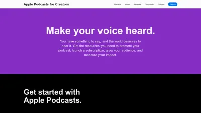 Screenshot of Podcasters.apple.com