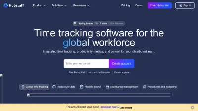 Screenshot preview of hubstaff.com