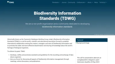 Screenshot preview of tdwg.org