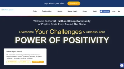 Screenshot of Powerofpositivity.com