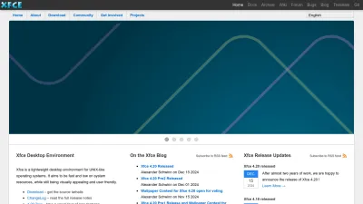 Screenshot of Xfce.org