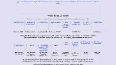 Screenshot of Mellotron.com