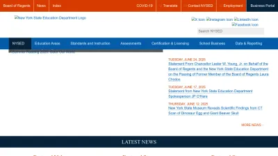 Screenshot preview of nysed.gov