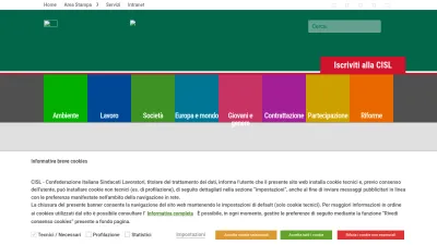 Screenshot of Cisl.it