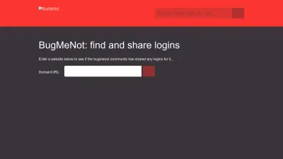 Screenshot of Bugmenot.com