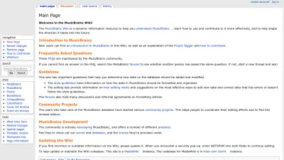 Screenshot of Wiki.musicbrainz.org