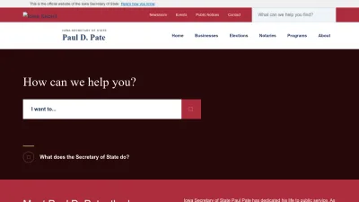 Screenshot of Sos.iowa.gov