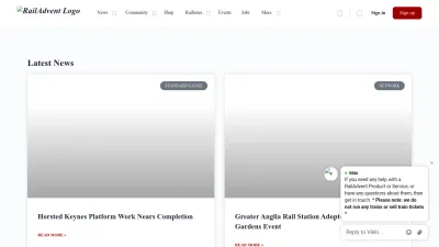Screenshot of Railadvent.co.uk