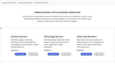 Screenshot preview of partners.adobe.com