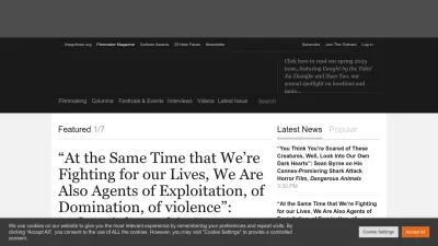 Screenshot of Filmmakermagazine.com
