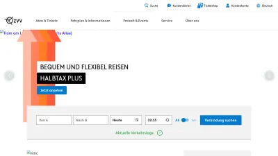 Screenshot preview of zvv.ch