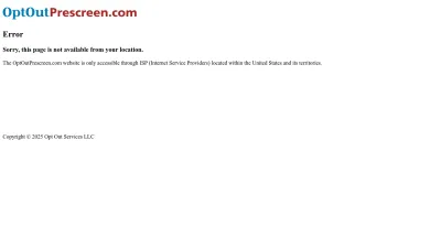 Screenshot of Optoutprescreen.com
