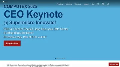 Screenshot preview of supermicro.com