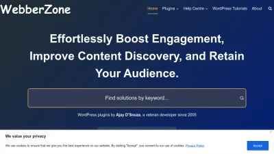 Screenshot of Webberzone.com