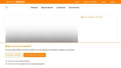 Screenshot preview of volleybal.nl