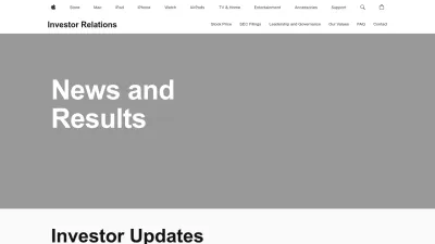 Screenshot of Investor.apple.com