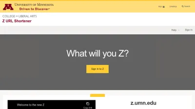 Screenshot of Z.umn.edu