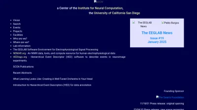 Screenshot of Sccn.ucsd.edu