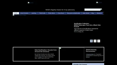 Screenshot of Chandra.harvard.edu
