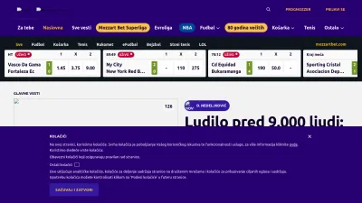 Screenshot of Mozzartsport.com