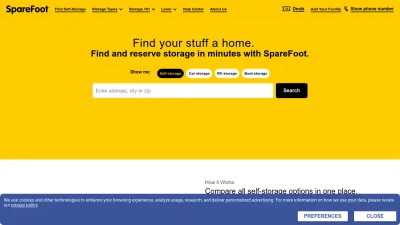 Screenshot of Sparefoot.com
