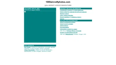Screenshot preview of 1000aircraftphotos.com