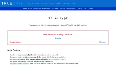 Screenshot preview of truecrypt.org