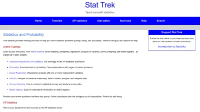 Screenshot of Stattrek.com