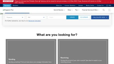 Screenshot of Singpost.com