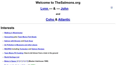 Screenshot of Thesalmons.org