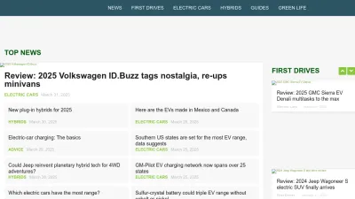 Screenshot of Greencarreports.com