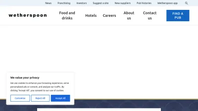 Screenshot of Jdwetherspoon.com
