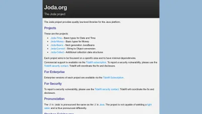 Screenshot of Joda.org