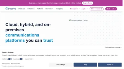 Screenshot of Sangoma.com