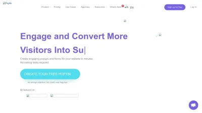 Screenshot of Poptin.com