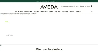 Screenshot of Aveda.com
