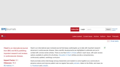 Screenshot of Heart.bmj.com