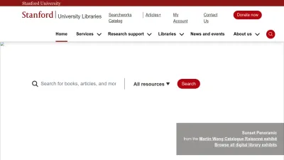 Screenshot of Library.stanford.edu
