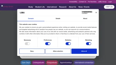 Screenshot of Lsbu.ac.uk