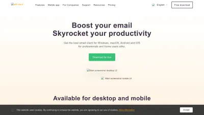 Screenshot of Emclient.com