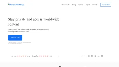 Screenshot of Hotspotshield.com