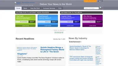 Screenshot of Webwire.com