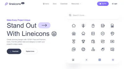 Screenshot of Lineicons.com
