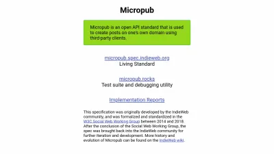 Screenshot of Micropub.net