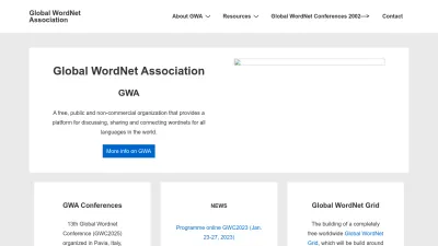 Screenshot of Globalwordnet.org