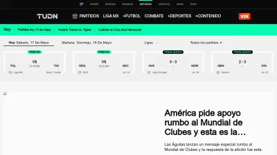 Screenshot of Tudn.com